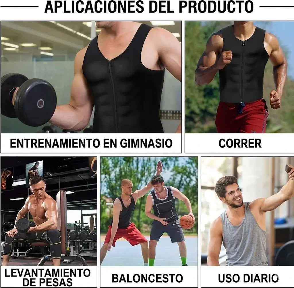 Chaleco moldeador corporal con cremallera de neopreno para sauna