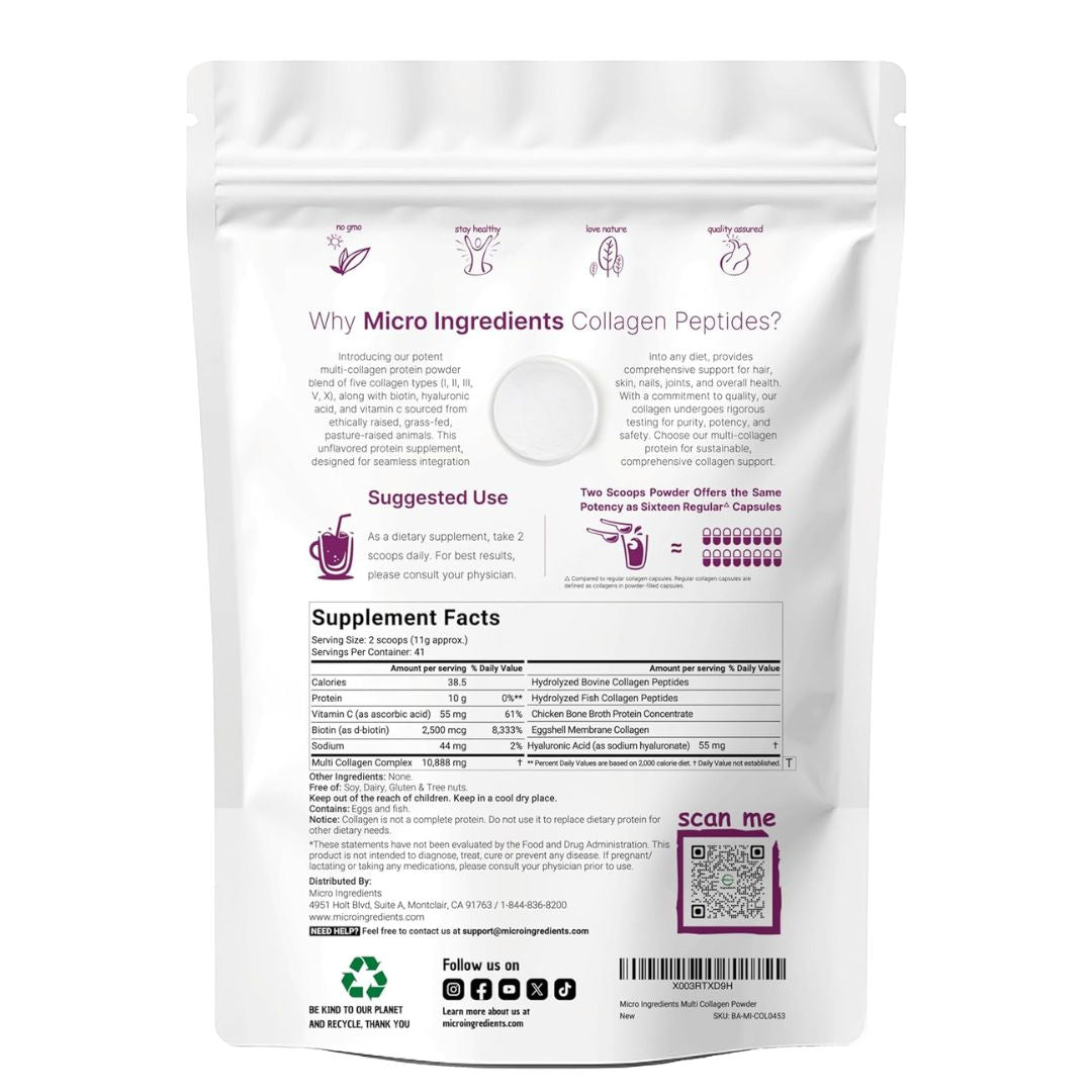 Péptidos de Colágeno - Colágeno hidrolizado de origen natural - Para el cuidado del cabello, la piel, las uñas y las articulaciones