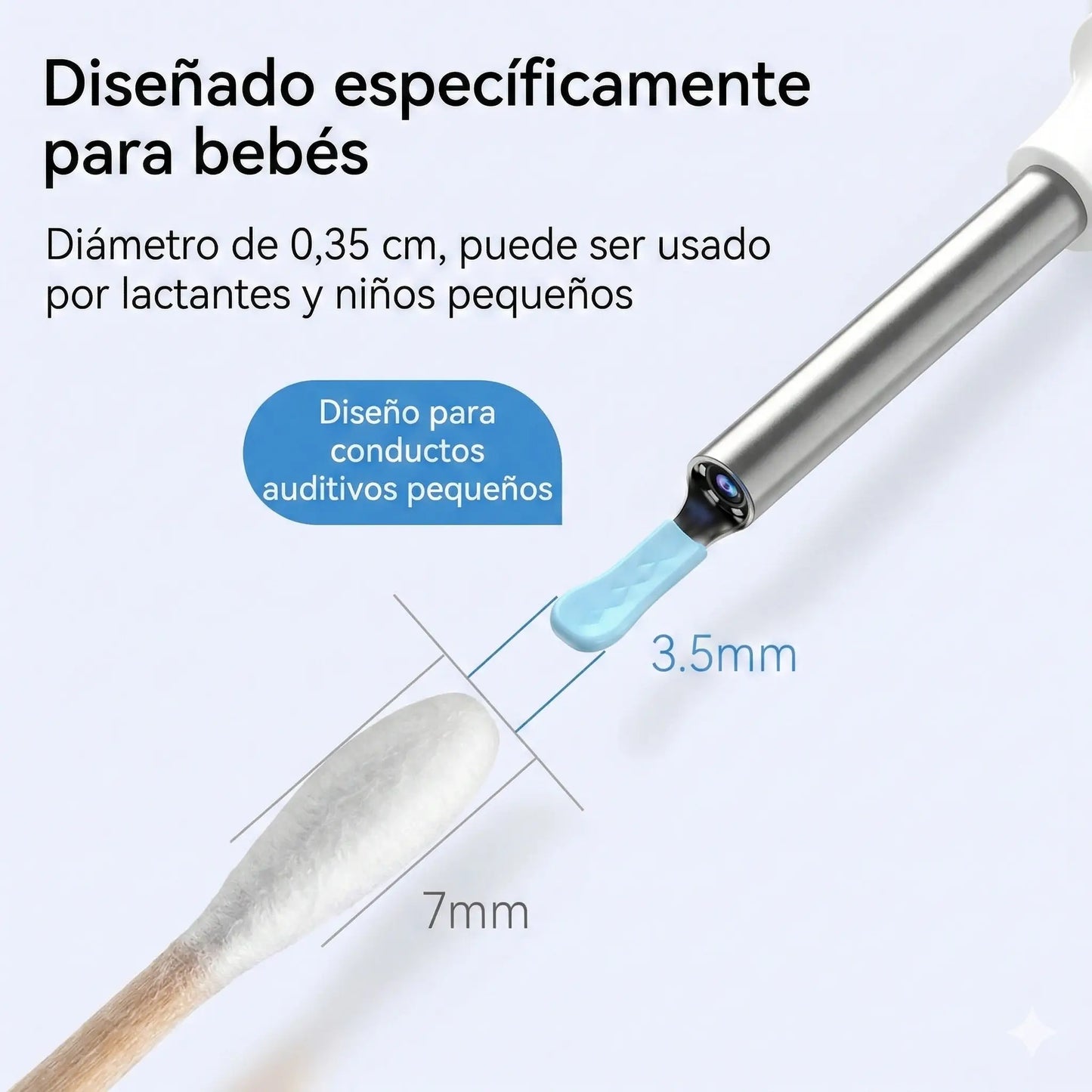 Limpiador de Oídos Inteligente con Cámara HD: Higiene Segura y Precisa en Casa.