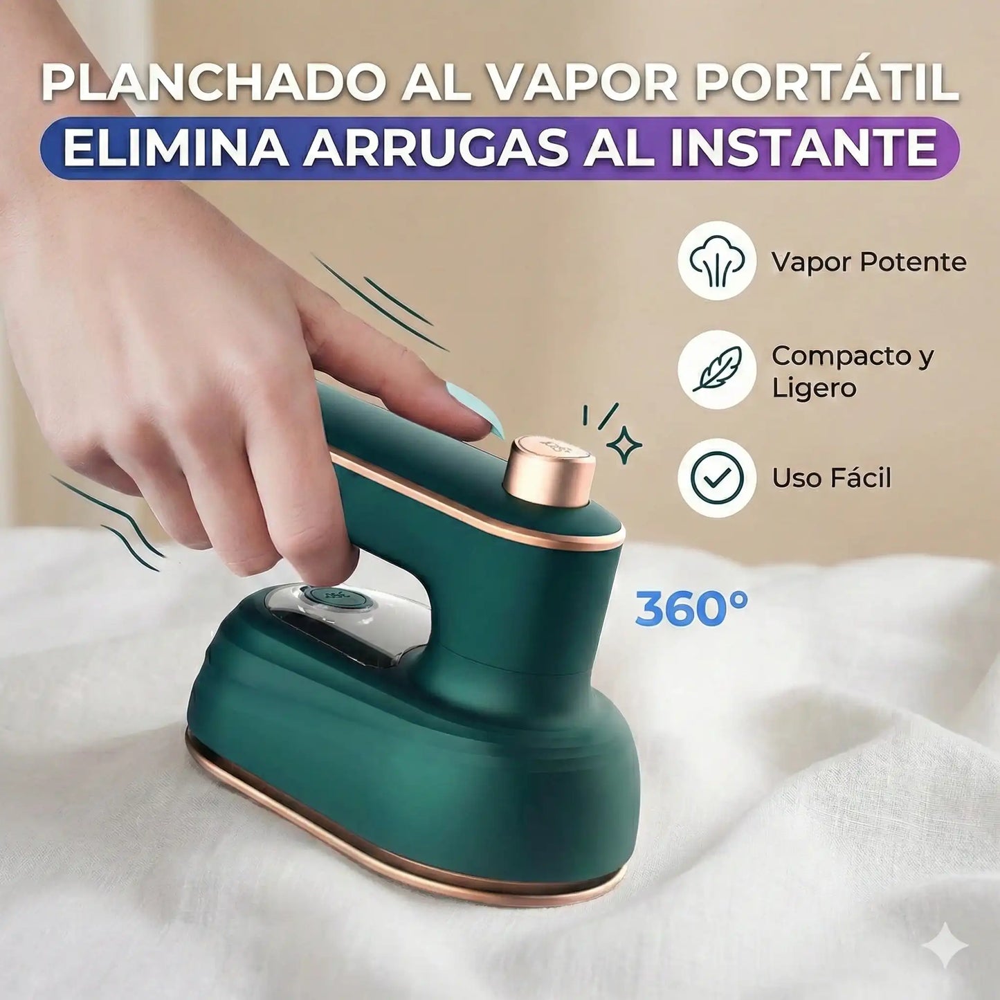 Plancha portátil VaporGo: Su ropa nítida y sin arrugas en cualquier lugar, sin complicaciones.