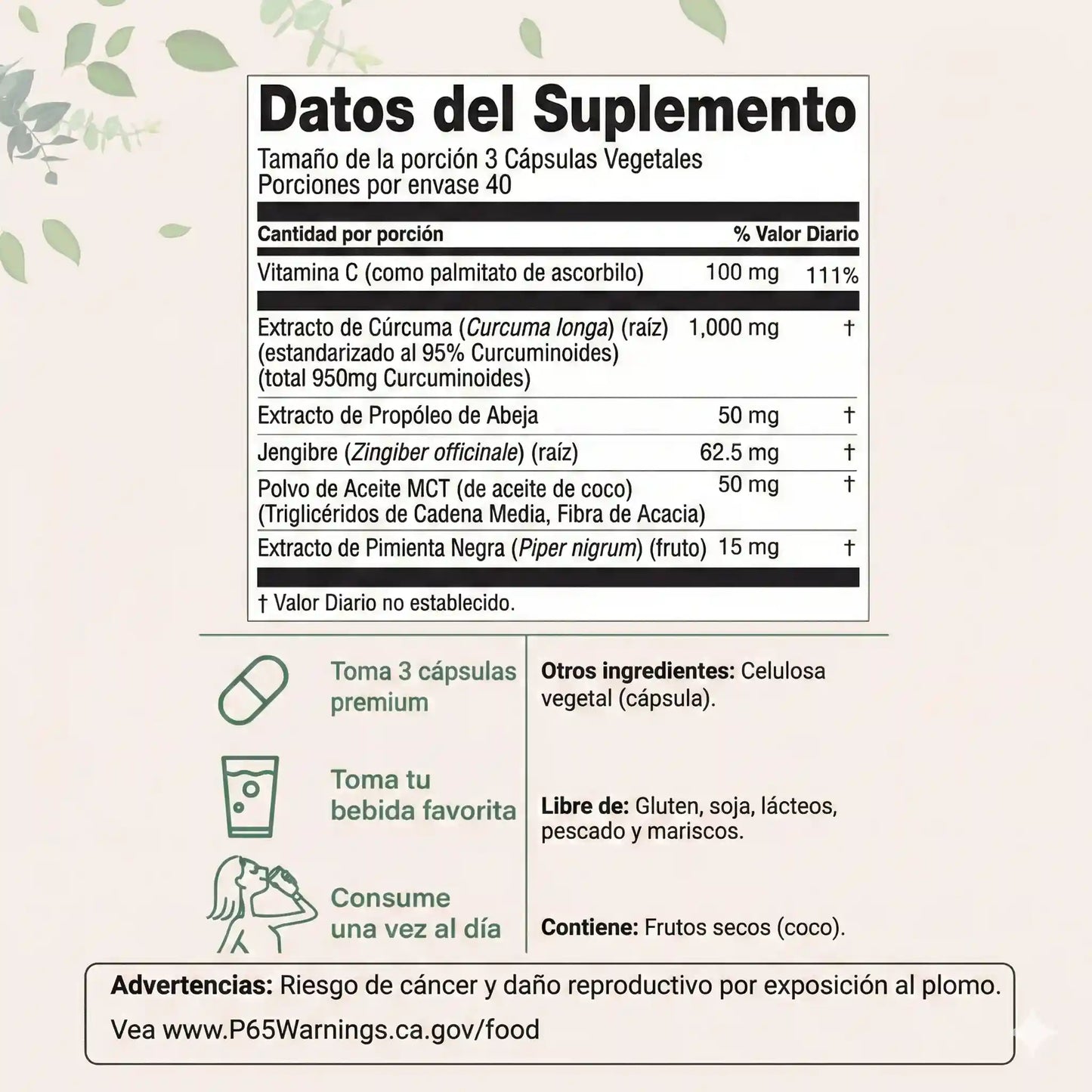 Tumeric: Cúrcuma Premium con BioPerine, Apoyo Natural para tus Articulaciones y Movilidad