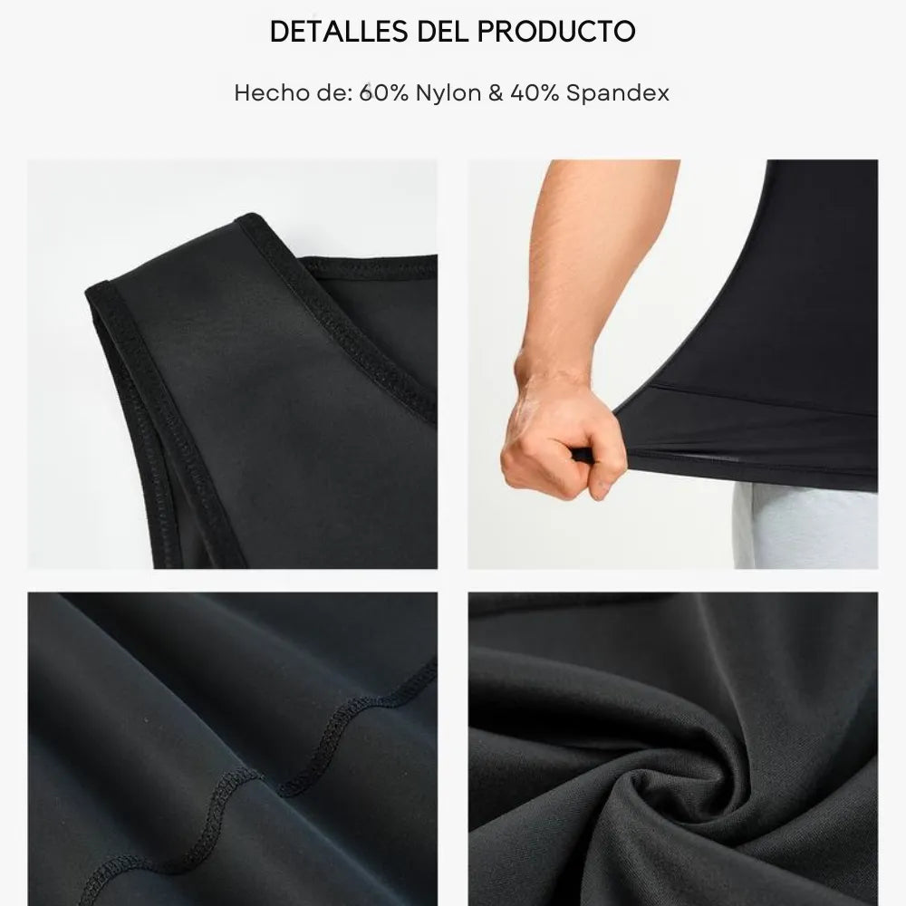 2 Camisillas de Compresión StrongFit. Colores Negra y Blanca (Se envía al AZAR).
