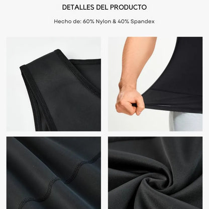2 Camisillas de Compresión StrongFit. Colores Negra y Blanca (Se envía al AZAR).