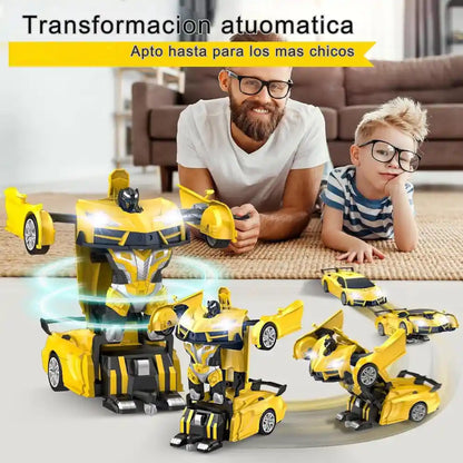 Carro Transformer con sensores SIN CONTROL REMOTO, para niños de 3 a 10 años. Se envían colores aleatorios entre amarillo, azul y rojo.
