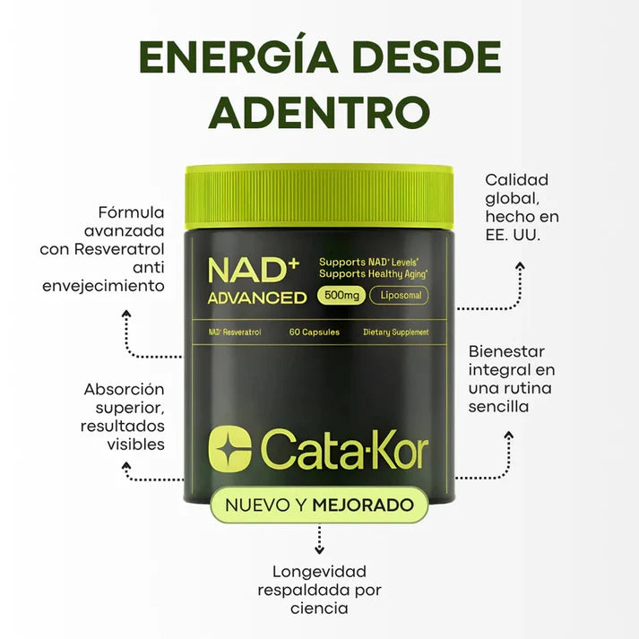 Cata-Kor | NAD+ para Antienvejecimiento, Energía y Concentración