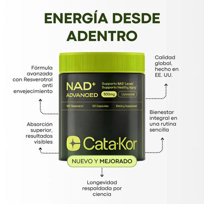 Cata-Kor | NAD+ para Antienvejecimiento, Energía y Concentración
