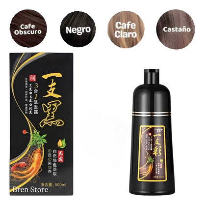 Shampoo 3 en 1 Cubre Canas - ¡Tratamiento Diario para tapar las CANAS de Forma Efectiva!