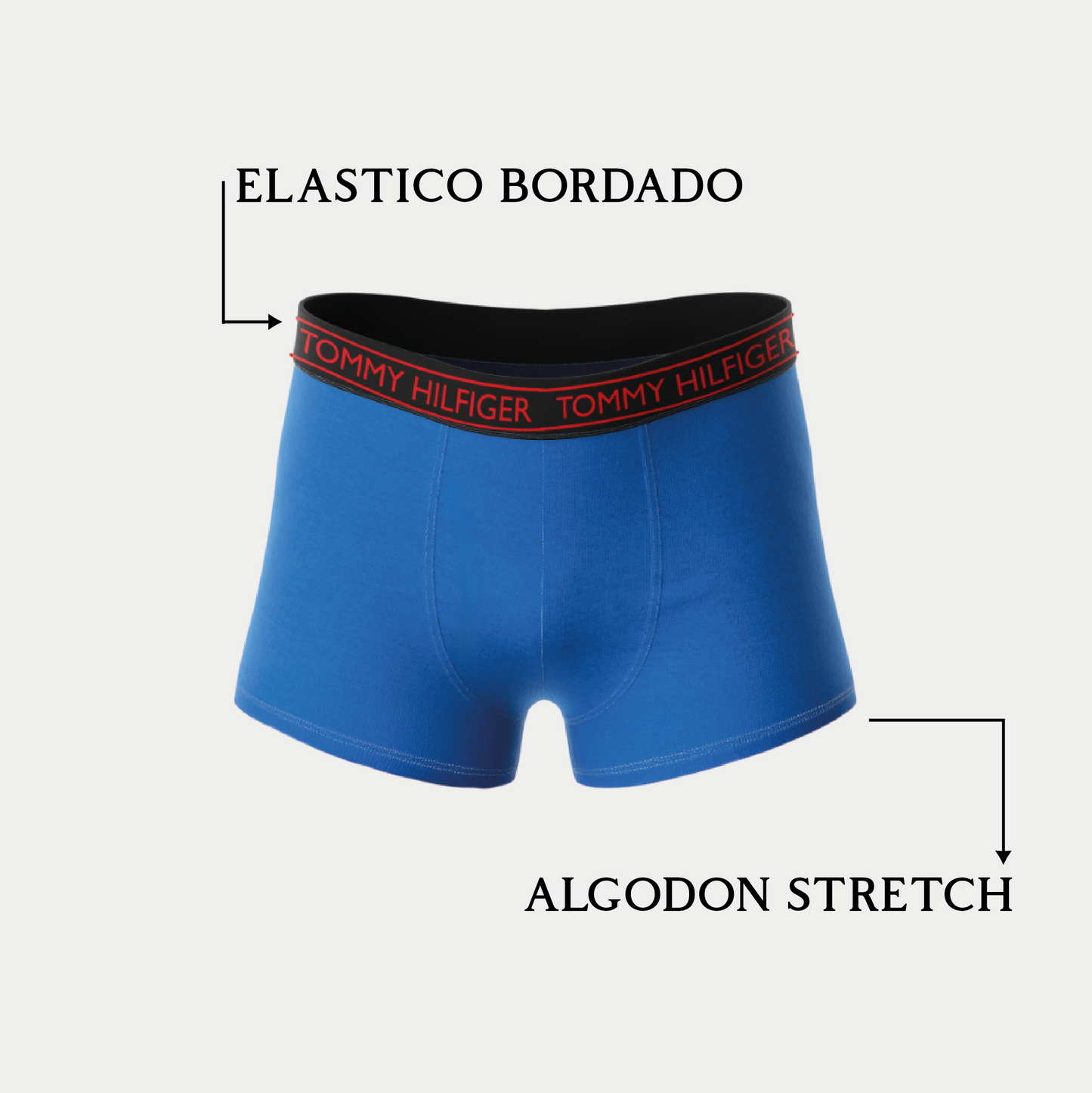 Pack x3 Bóxer Tommy Hilfiger - Algodón Premium y Ajuste Perfecto (Negro, Turquí y Marino)