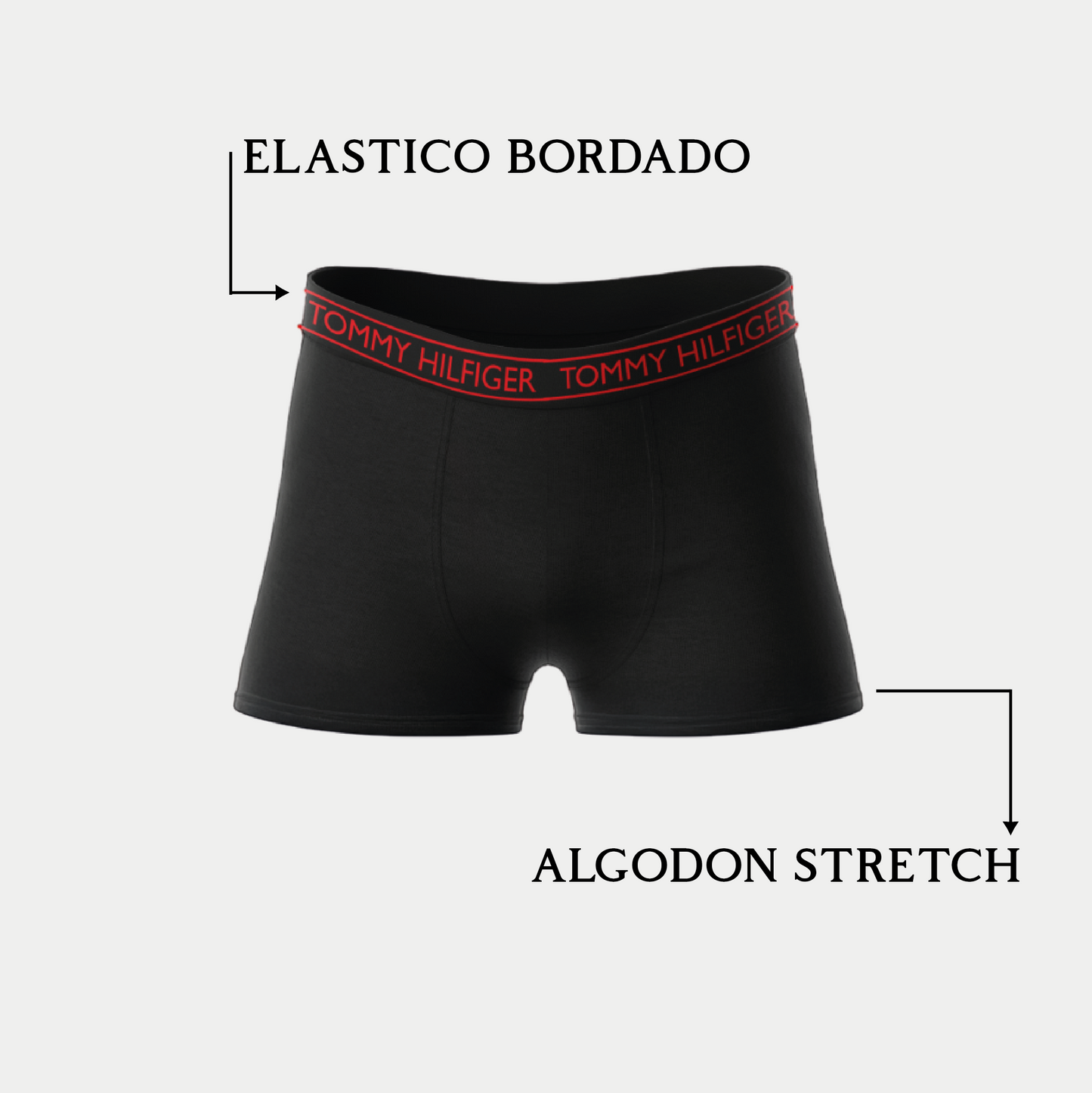 Pack x3 Bóxer Tommy Hilfiger - Algodón Premium y Ajuste Perfecto (Negro, Turquí y Marino)