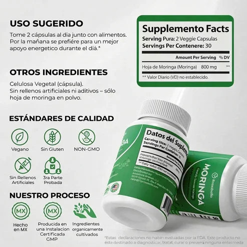 🌿 Moringa Premium Natural – Apoya tu Energía y Bienestar Diario