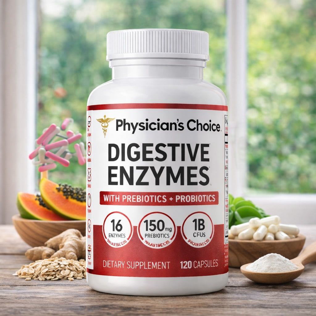Enzimas Digestivas Physician’s CHOICE: Tu Alivio Completo contra la Hinchazón y la Pesadez