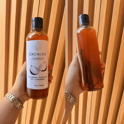 EXCALVO Shampoo: El poder del Romero y la Cebolla para un cabello que se ve y se siente más fuerte cada día