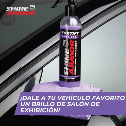 SHINE ARMOR CAR KIT COMPLETO - Recubrimiento cerámico 3 en 1 con 2 paños de microfibra premium.