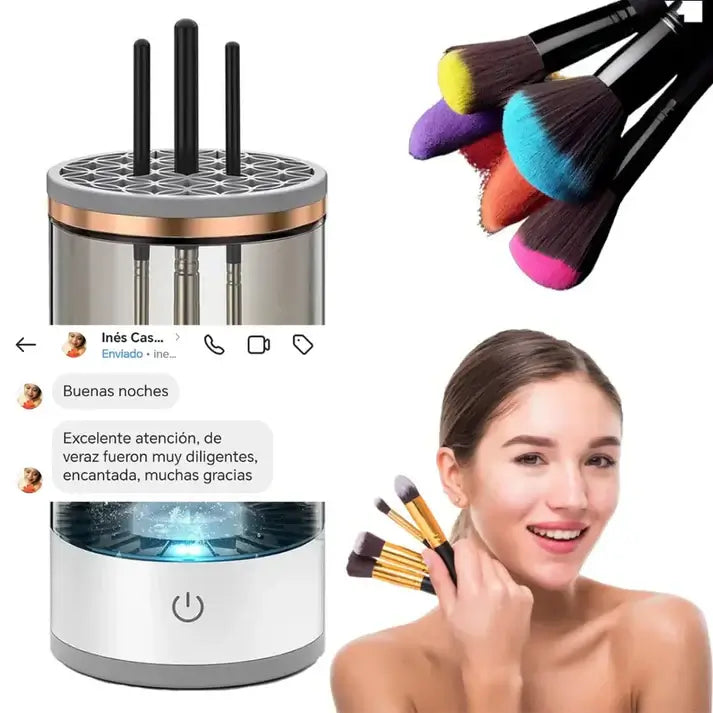 BrushClean Pro - LIMPIADOR ELÉCTRICO DE BROCHAS DE MAQUILLAJE