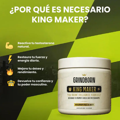 KING MAKER- MEJORA EL RENDIMIENTO FÍSICO Y AUMENTA LOS NIVELES NATURALES DE TESTOSTERONA💪🔥
