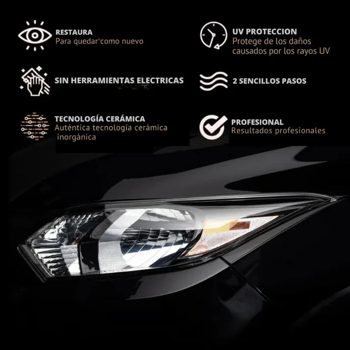 REPARADOR DE FAROS – Claridad restaurada, brillo renovado y conducción más segura en minutos