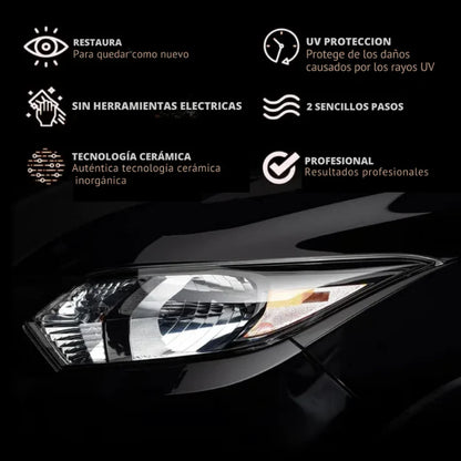 REPARADOR DE FAROS – Claridad restaurada, brillo renovado y conducción más segura en minutos
