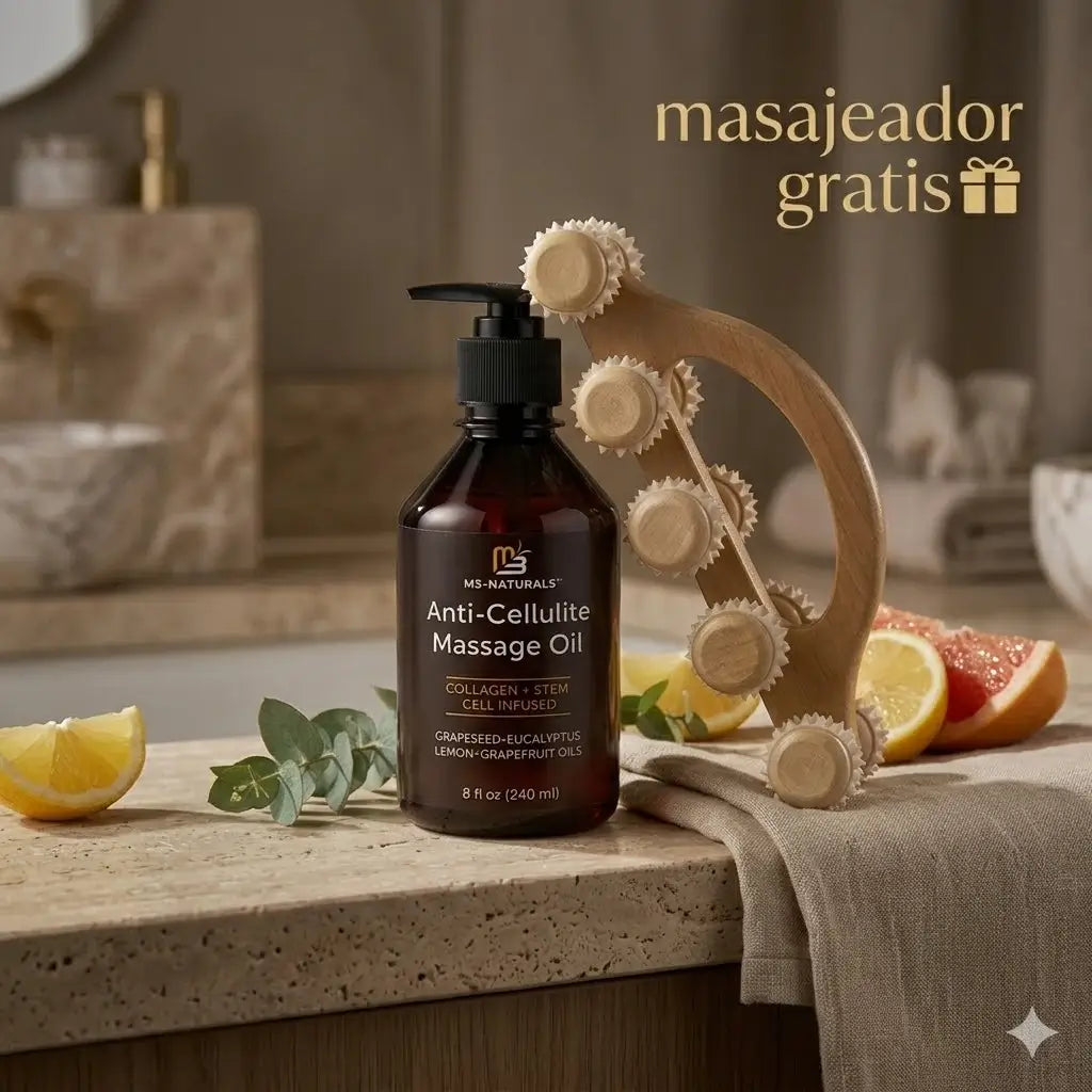 M3 Naturals™: Aceite Reafirmante & Anticelulitis + masajeador GRATIS🎁🎁🎁