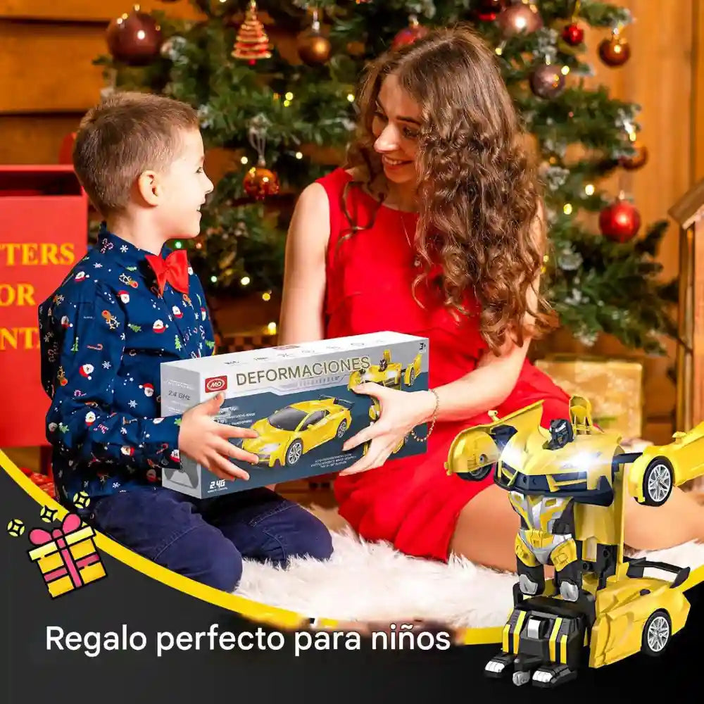 Carro Transformer con sensores SIN CONTROL REMOTO, para niños de 3 a 10 años. Se envían colores aleatorios entre amarillo, azul y rojo.