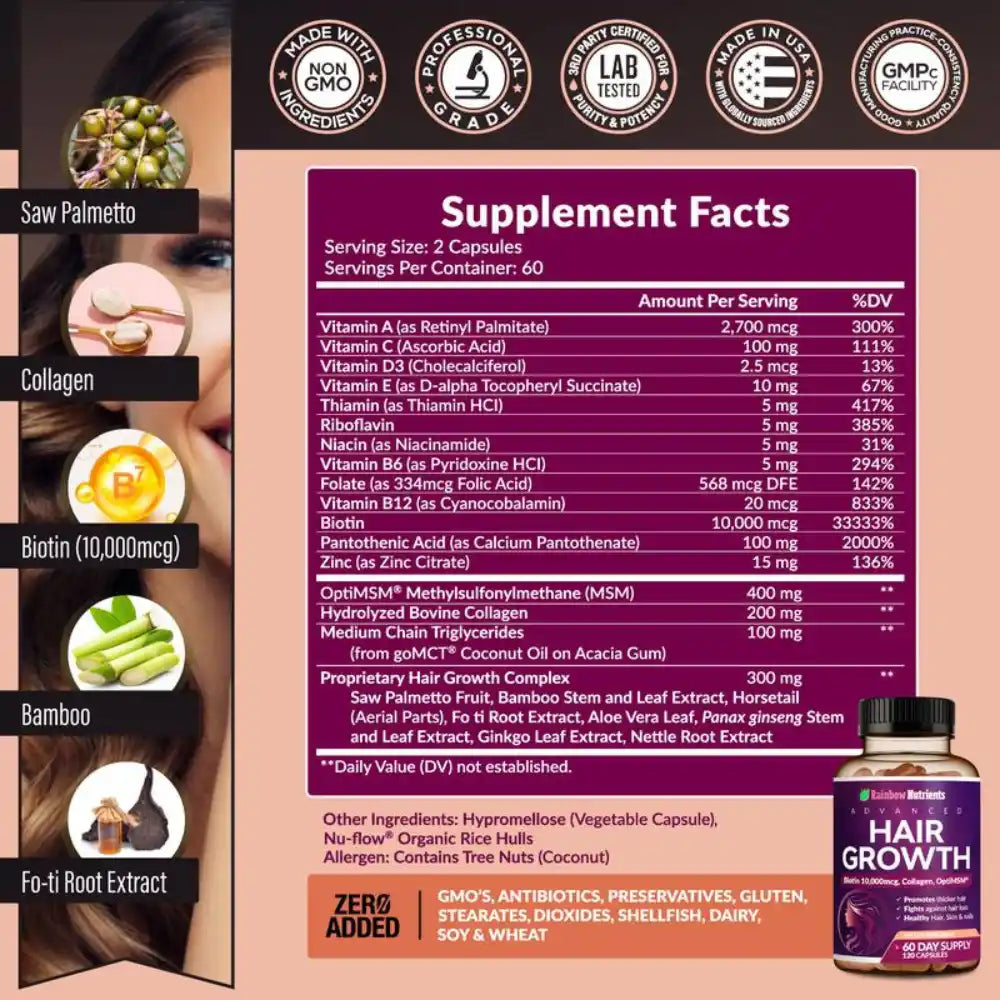 HAIR GROWTH - El suplemento que tu cabello, uñas y piel necesitan!