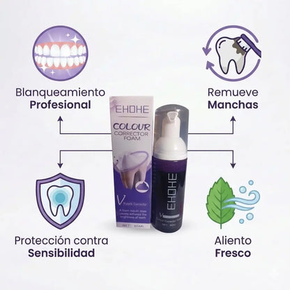 Pasta de dientes púrpura con tecnología corrector de color EHOHE