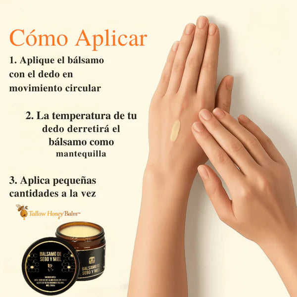 Tallow Honey Balm™ Bálsamo Orgánico de Sebo de Res y Miel Hidratación Ancestral