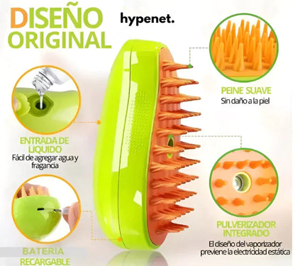 Cepillo 3 EN 1 PetGroomer™ Pro: Baño a Vapor para Gatos y Perros