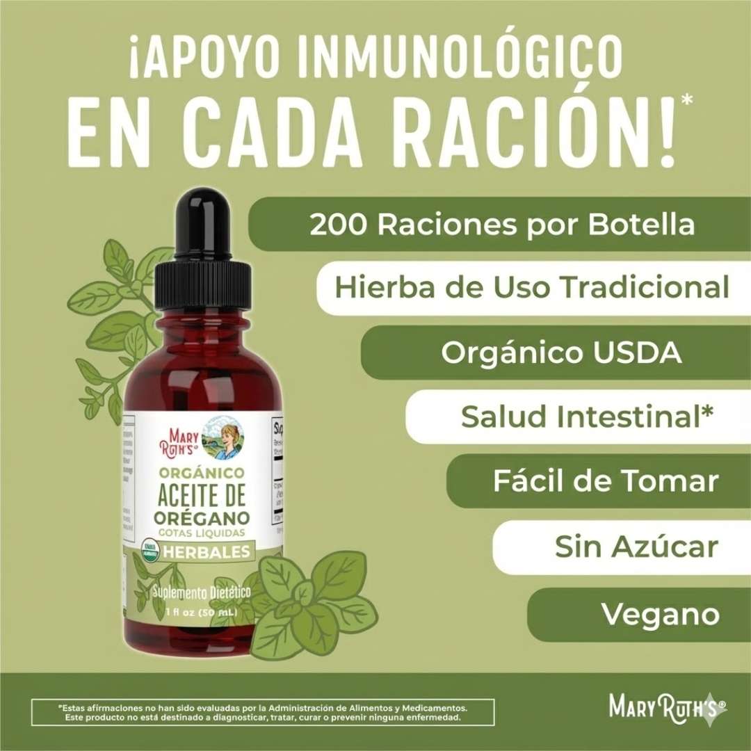 MaryRuth's, Gotas De Aceite De Orégano orgánico, elimina el hongo cándida e helicobacter pylori