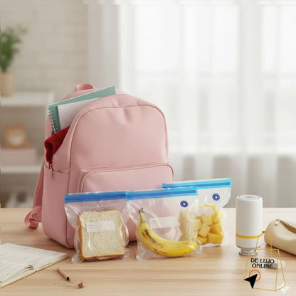 Sellador al vacío, Conserva tu comida hasta 5 veces más tiempo, incluye 6 bolsas reutilizables