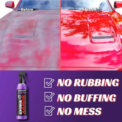 SHINE ARMOR CAR KIT COMPLETO - Recubrimiento cerámico 3 en 1 con 2 paños de microfibra premium.