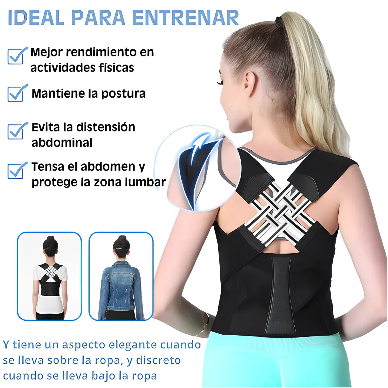CORRECTOR DE POSTURA ANTI-JOROBA Y FAJA LUMBAR