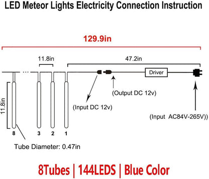 Luces de Lluvia de Meteoros™ – Vienen en colores blanco y amarillo, se envian al azar.