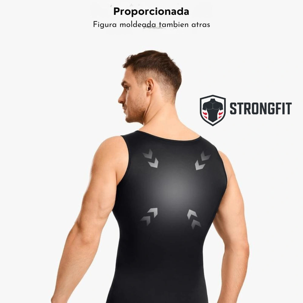 2 Camisillas de Compresión StrongFit. Colores Negra y Blanca (Se envía al AZAR).