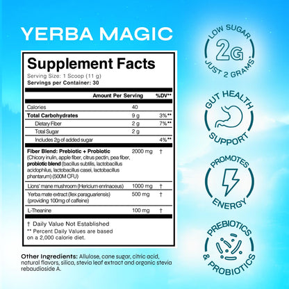 Yerba Magic - Salud intestinal, Desinflama tu estómago y Energía limpia, Cafeína natural 30 porciones