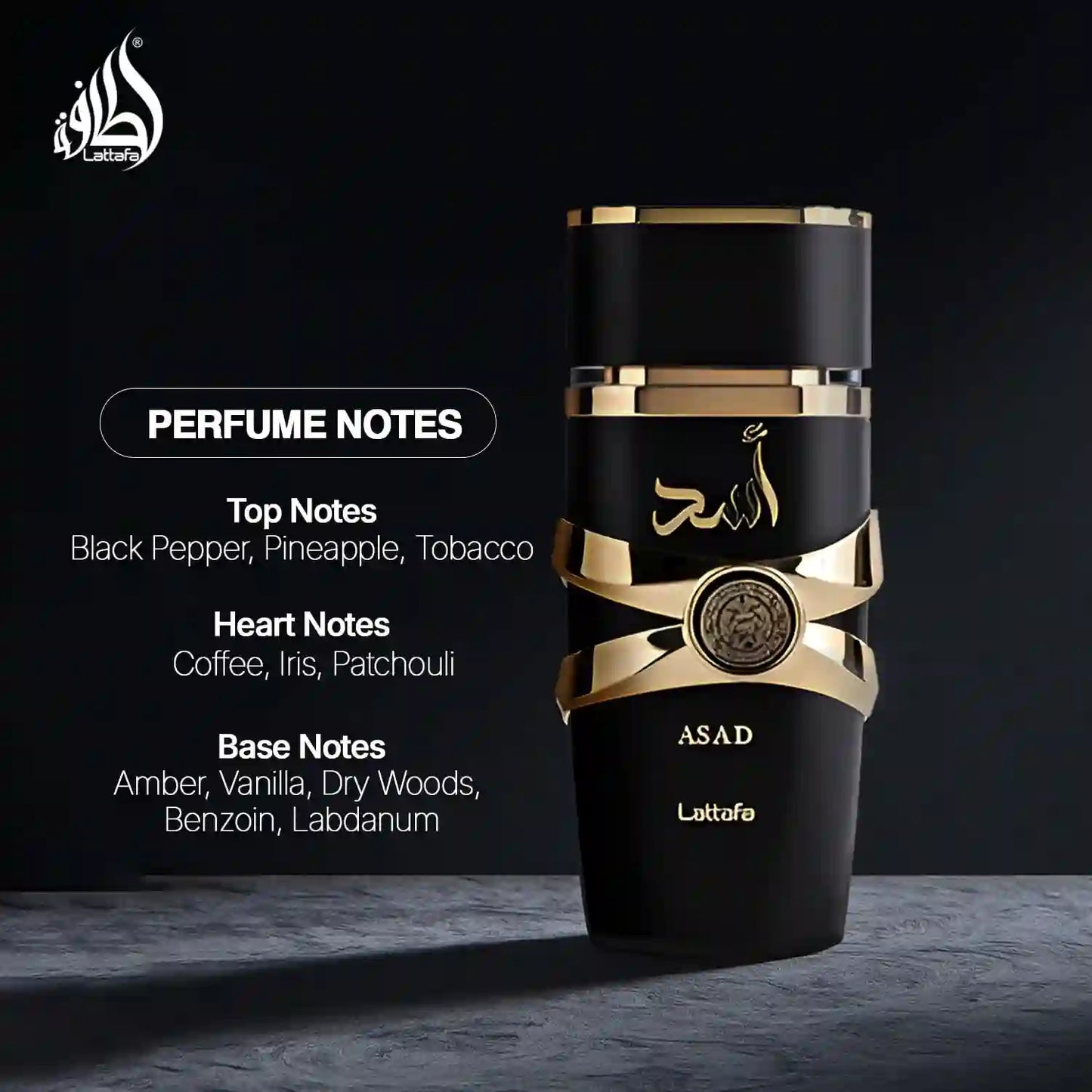 Lattafa Asad 100 ml – Aroma de hombre que deja huella desde el primer paso