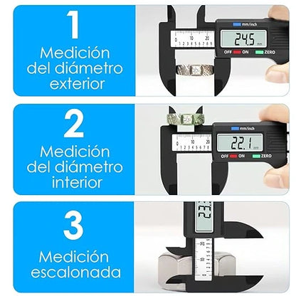 Calibrador Digital Pro™: Precisión Milimétrica y Lectura Instantánea