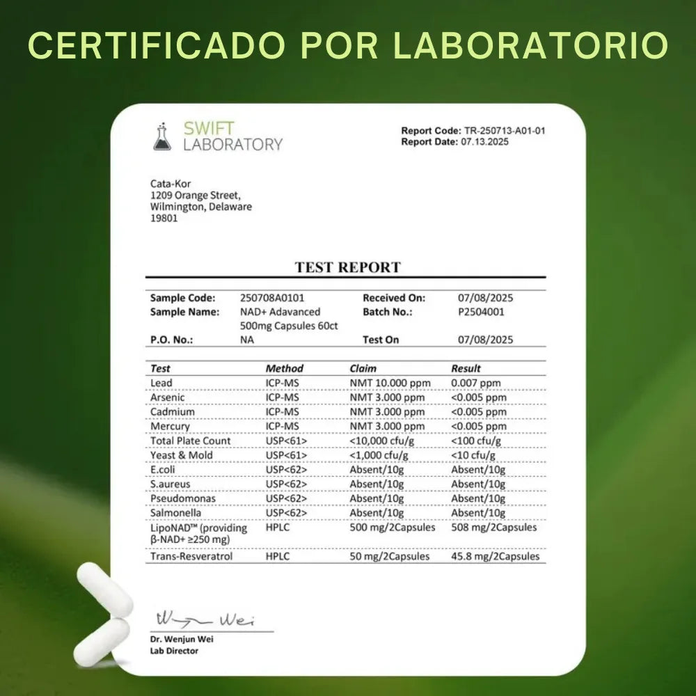NAD+ADVANCED CATA-Kor: Energía celular premium para sentirte joven, alerta y vibrante.