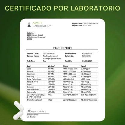 NAD+ADVANCED CATA-Kor: Energía celular premium para sentirte joven, alerta y vibrante.