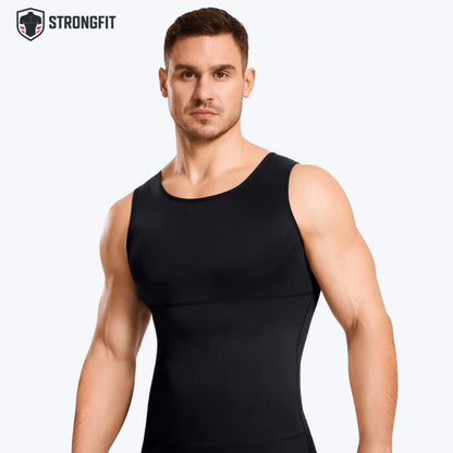 2 Camisillas de Compresión StrongFit. Colores Negra y Blanca (Se envía al AZAR).