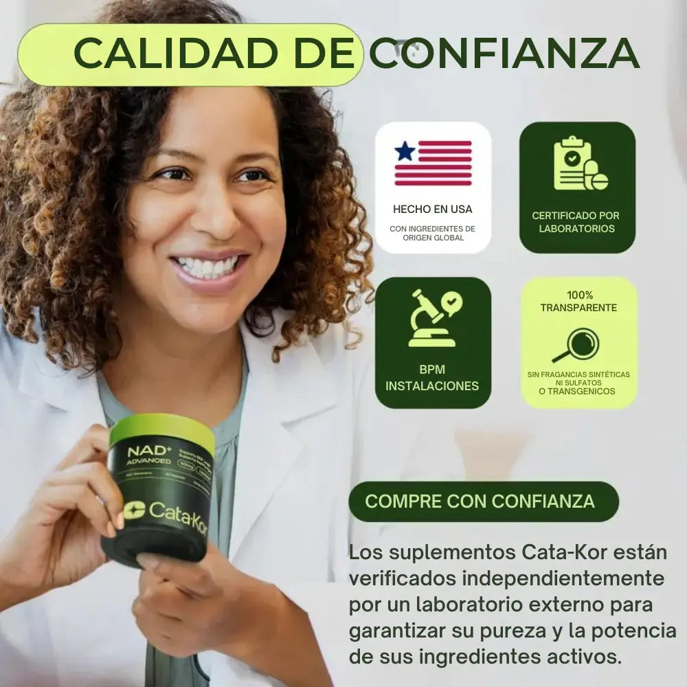 NAD+ADVANCED CATA-Kor: Energía celular premium para sentirte joven, alerta y vibrante.