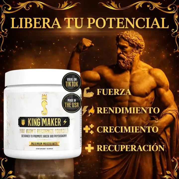 KING MAKER- MEJORA EL RENDIMIENTO FÍSICO Y AUMENTA LOS NIVELES NATURALES DE TESTOSTERONA💪🔥