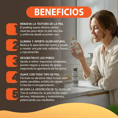 Dr.melaxin Línea de arroz Peel Shot Glow- Exfoliante removedor de células muertas de la piel.
