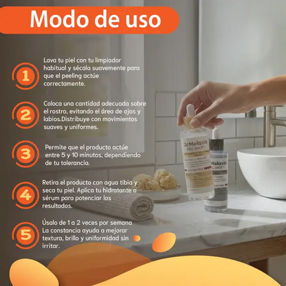 Dr.melaxin Línea de arroz Peel Shot Glow- Exfoliante removedor de células muertas de la piel.