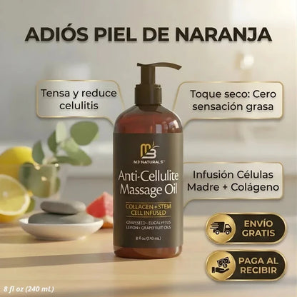 M3 Naturals™: Aceite Reafirmante & Anticelulitis + masajeador GRATIS🎁🎁🎁