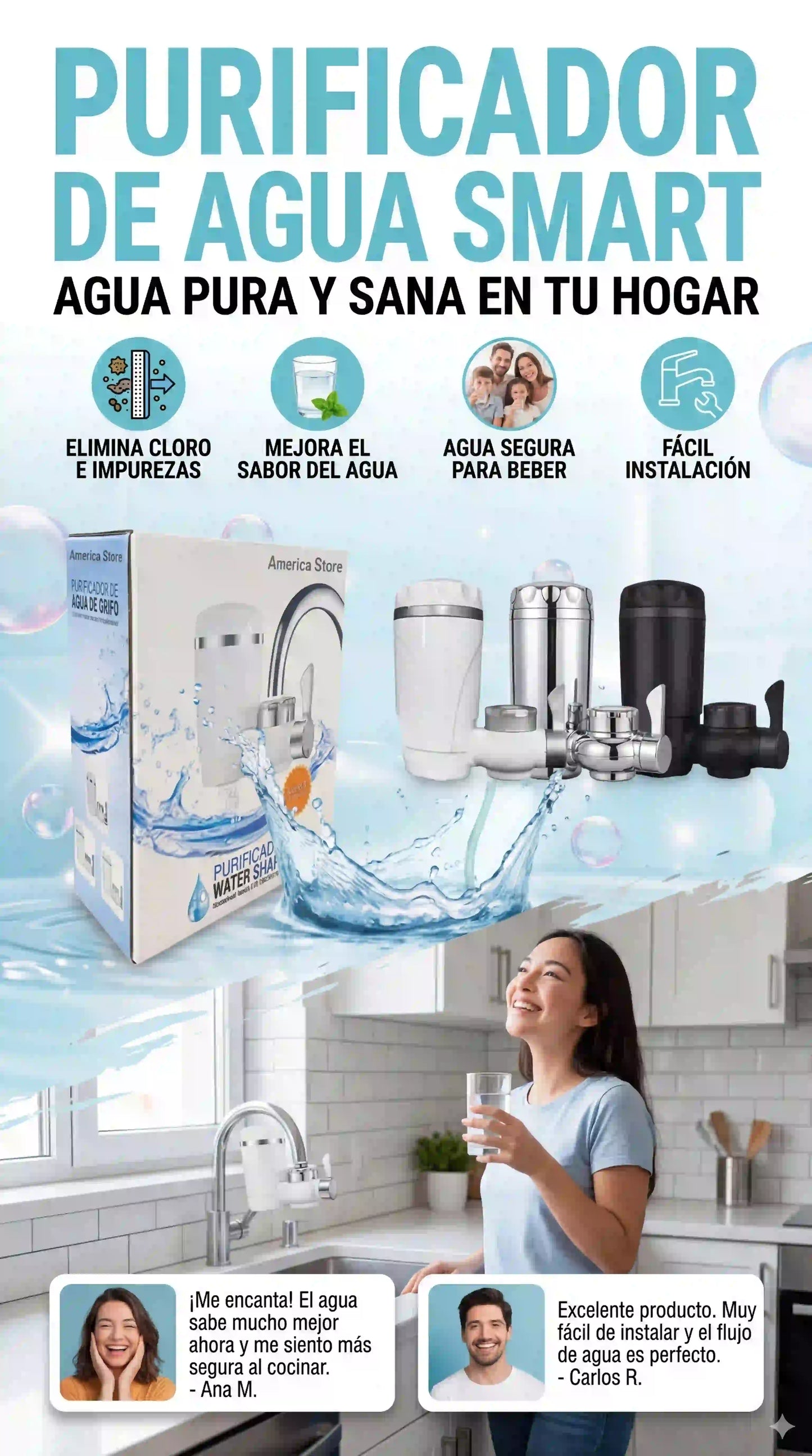 Purificador de Agua AquaClean™: Salud y Pureza Directo de tu Grifo.