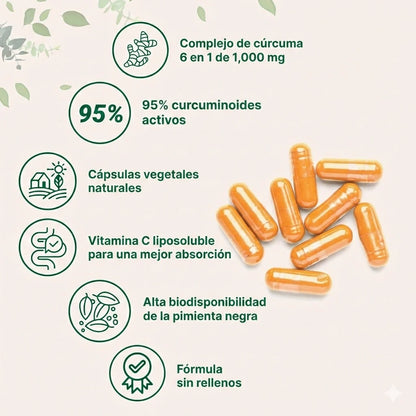 Tumeric: Cúrcuma Premium con BioPerine, Apoyo Natural para tus Articulaciones y Movilidad