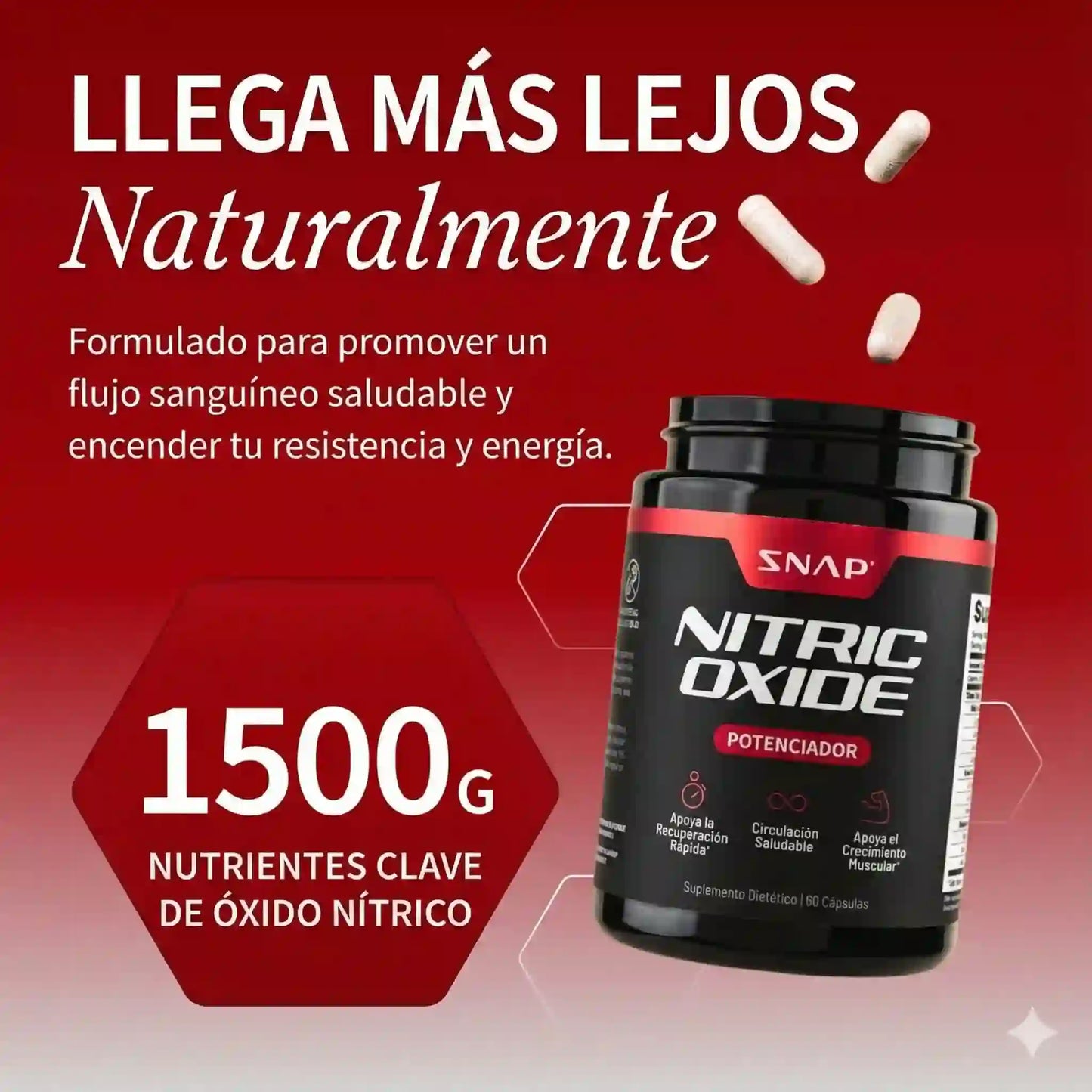 Potenciador de Óxido Nítrico Snap: Dale vida a tu corazón y potencia a tus músculos