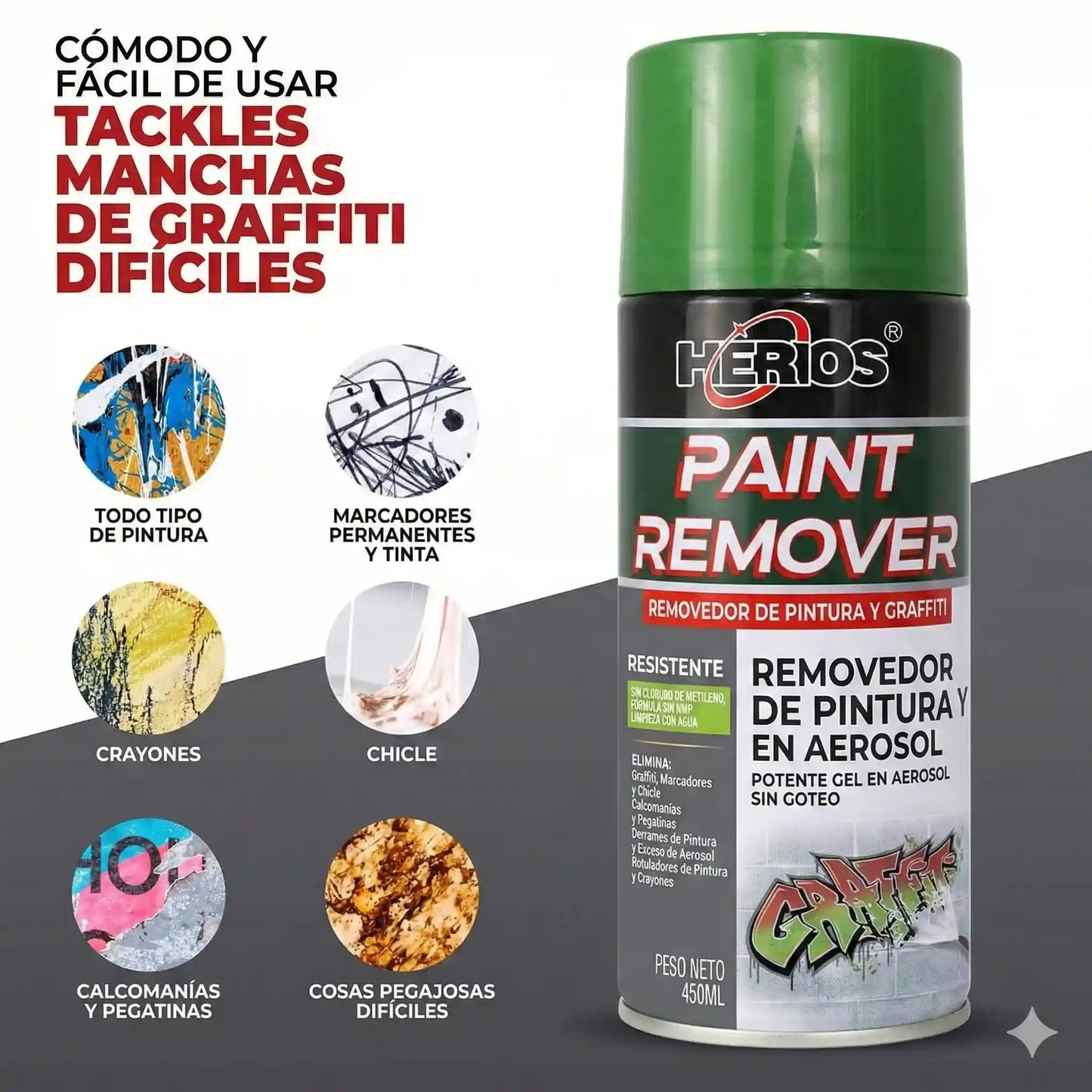 HERIOS: Removedor de Pintura en Spray, Renueve Superficies en Minutos sin Lijar