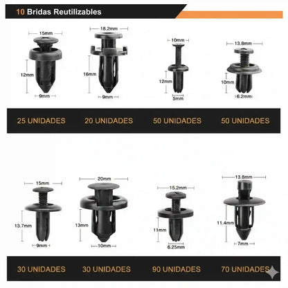 Kit Maestro de Carrocería: 620 Clips Automotrices Universales + Herramientas de Precisión