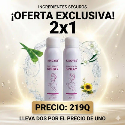2 X 1 Spray Depilador Kingyes "Silky Beauty": Piel de Seda en 10 Minutos sin Dolor